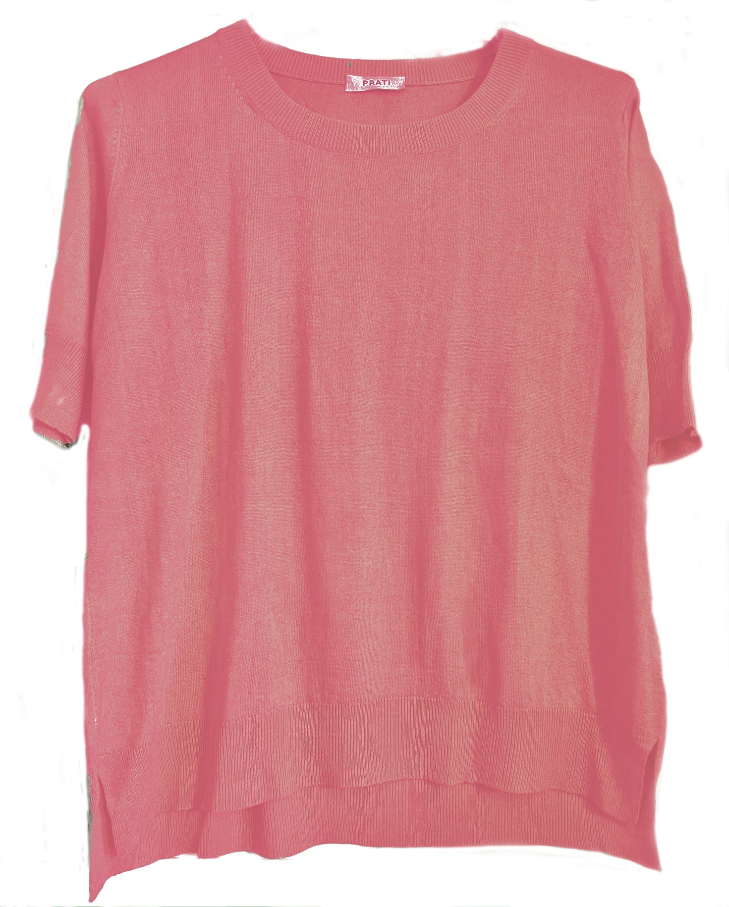 Cashmere silk crew short sleeve sweater navy