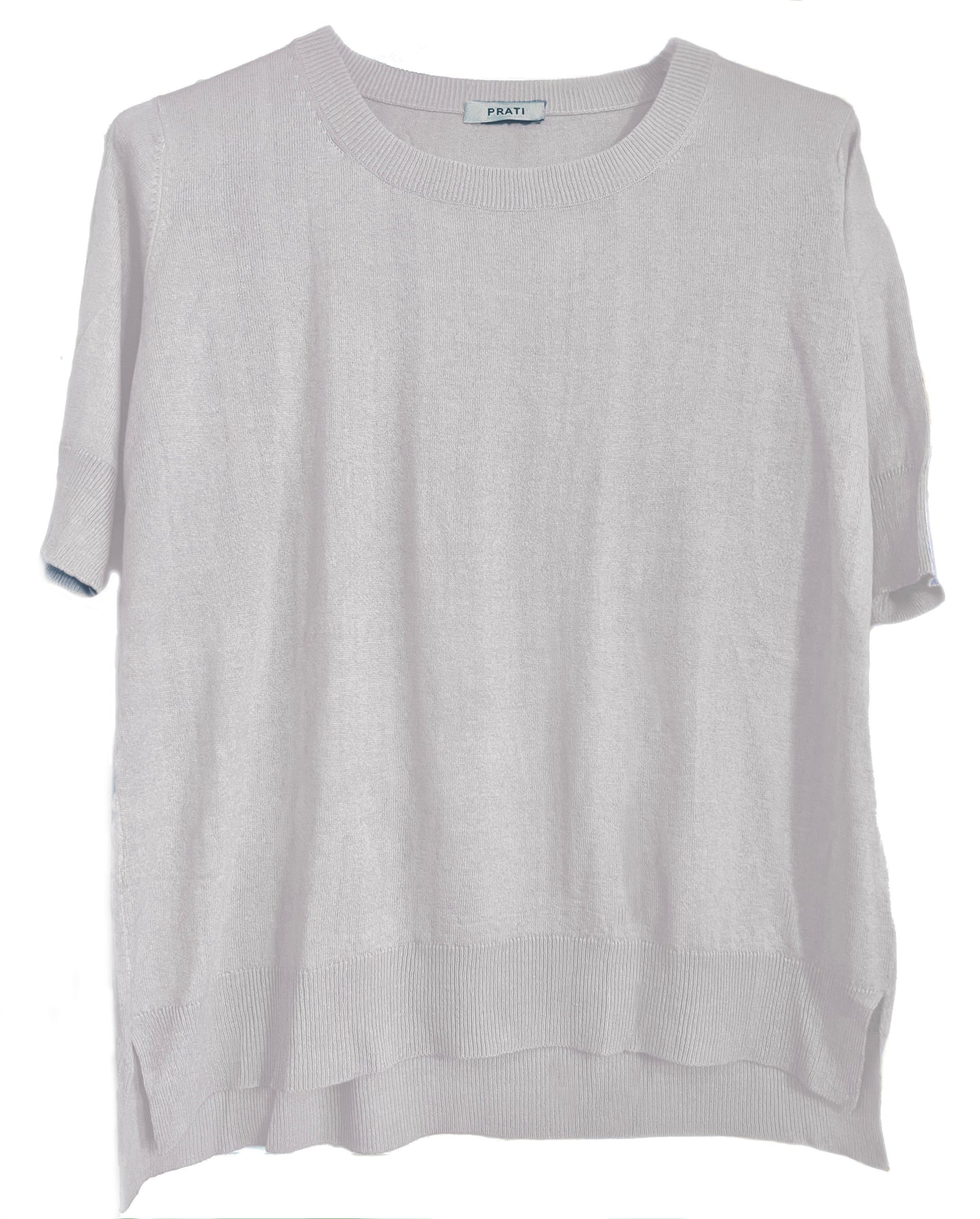 Cashmere silk crew short sleeve sweater navy