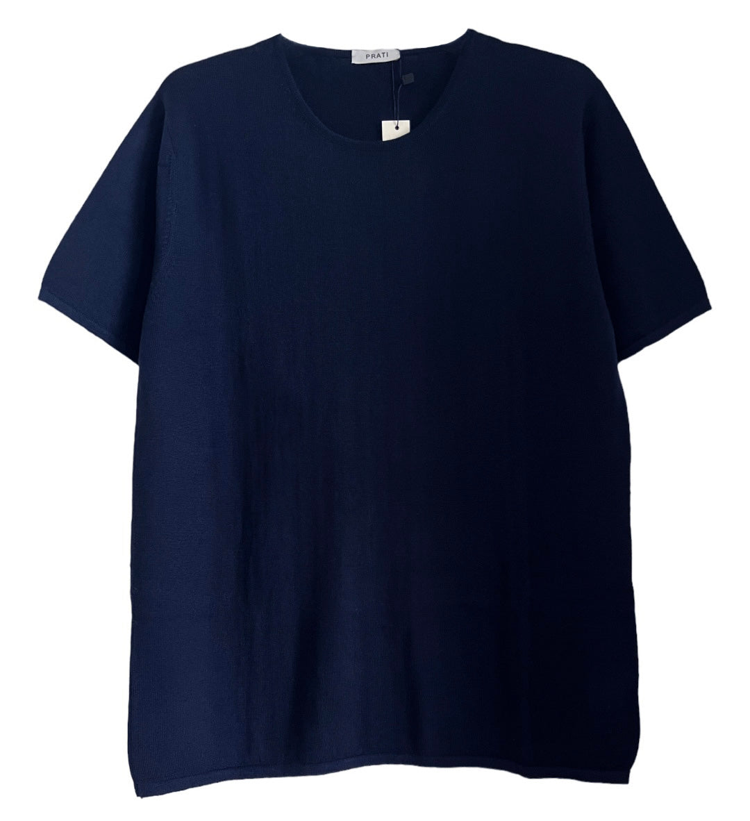Men´s Resort cashmere silk light crew sweater short sleeve jeans blue