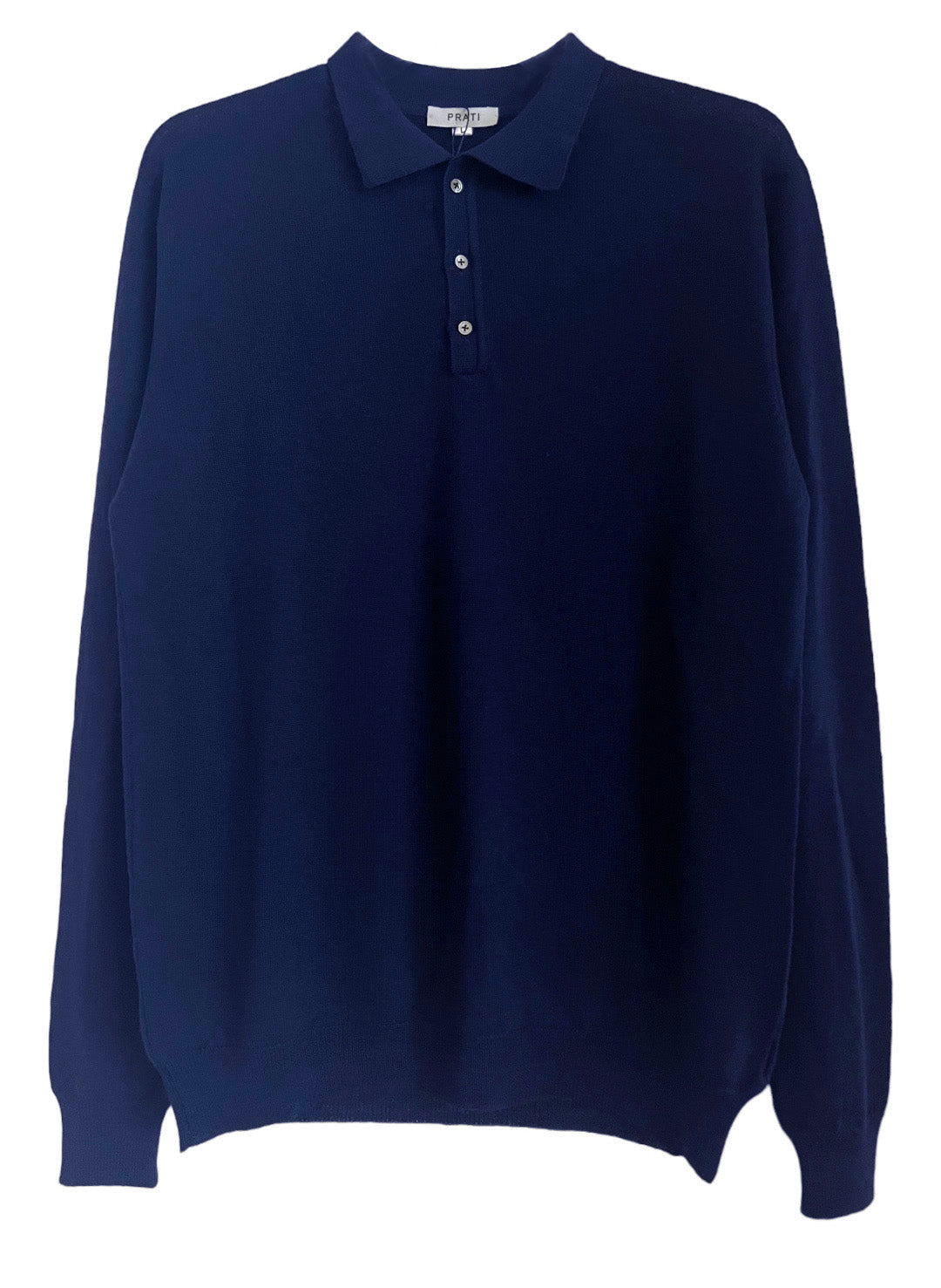 Men´s cashmere silk button down jeans blue