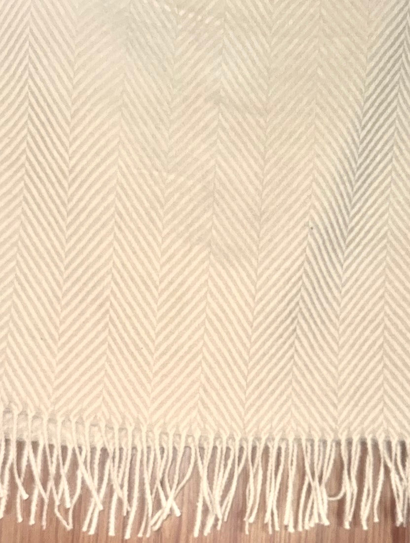 Herringbone shawl with fringe