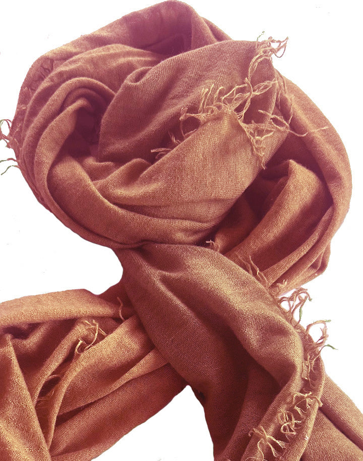 Cashmere scarf with fringes navy