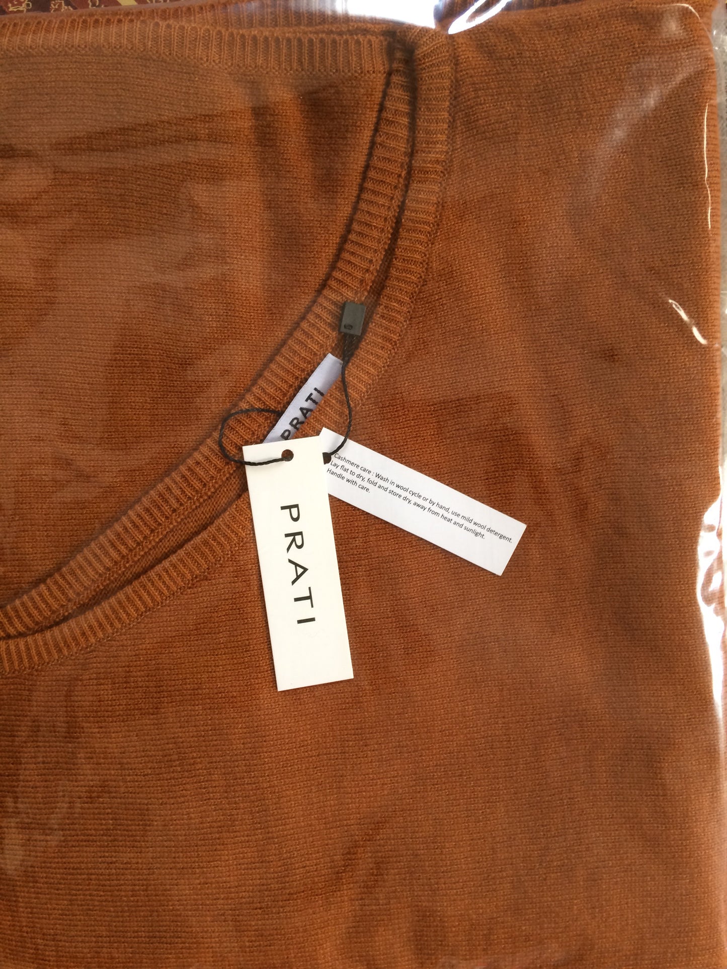 Cashmere classic poncho burnt orange
