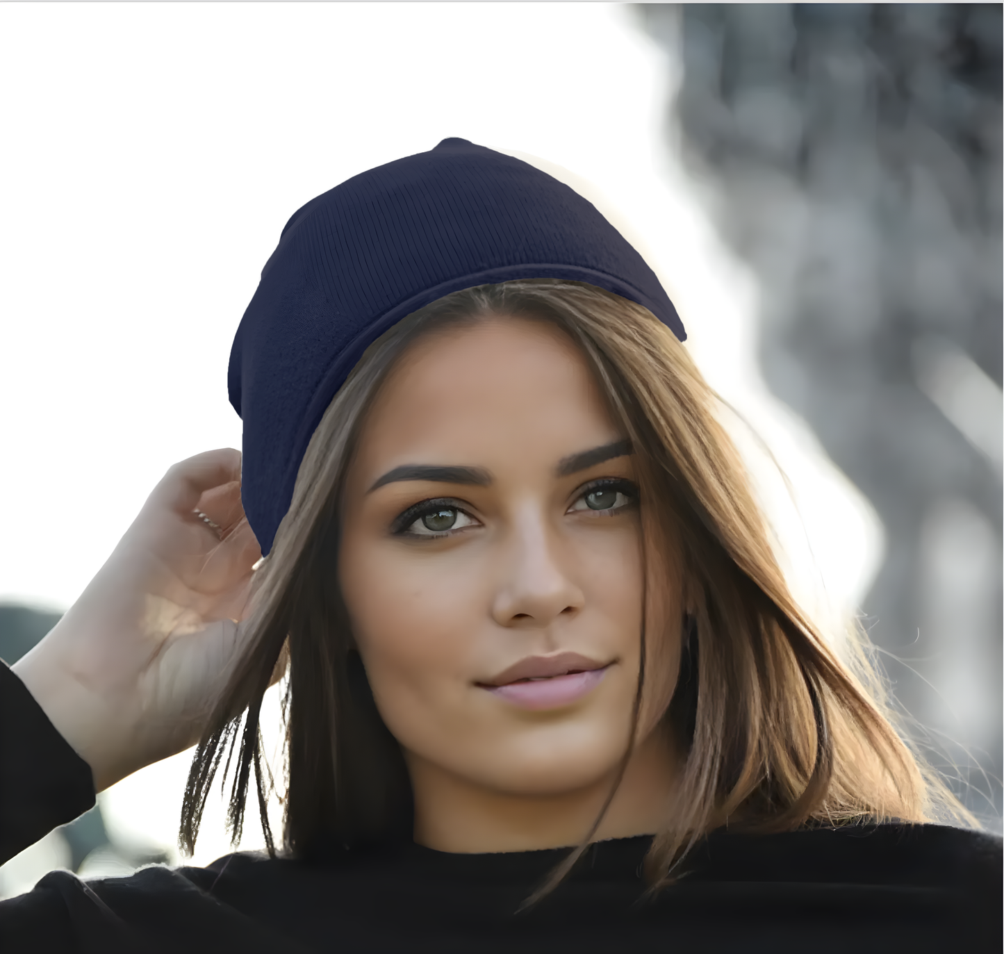 Cashmere beanie navy