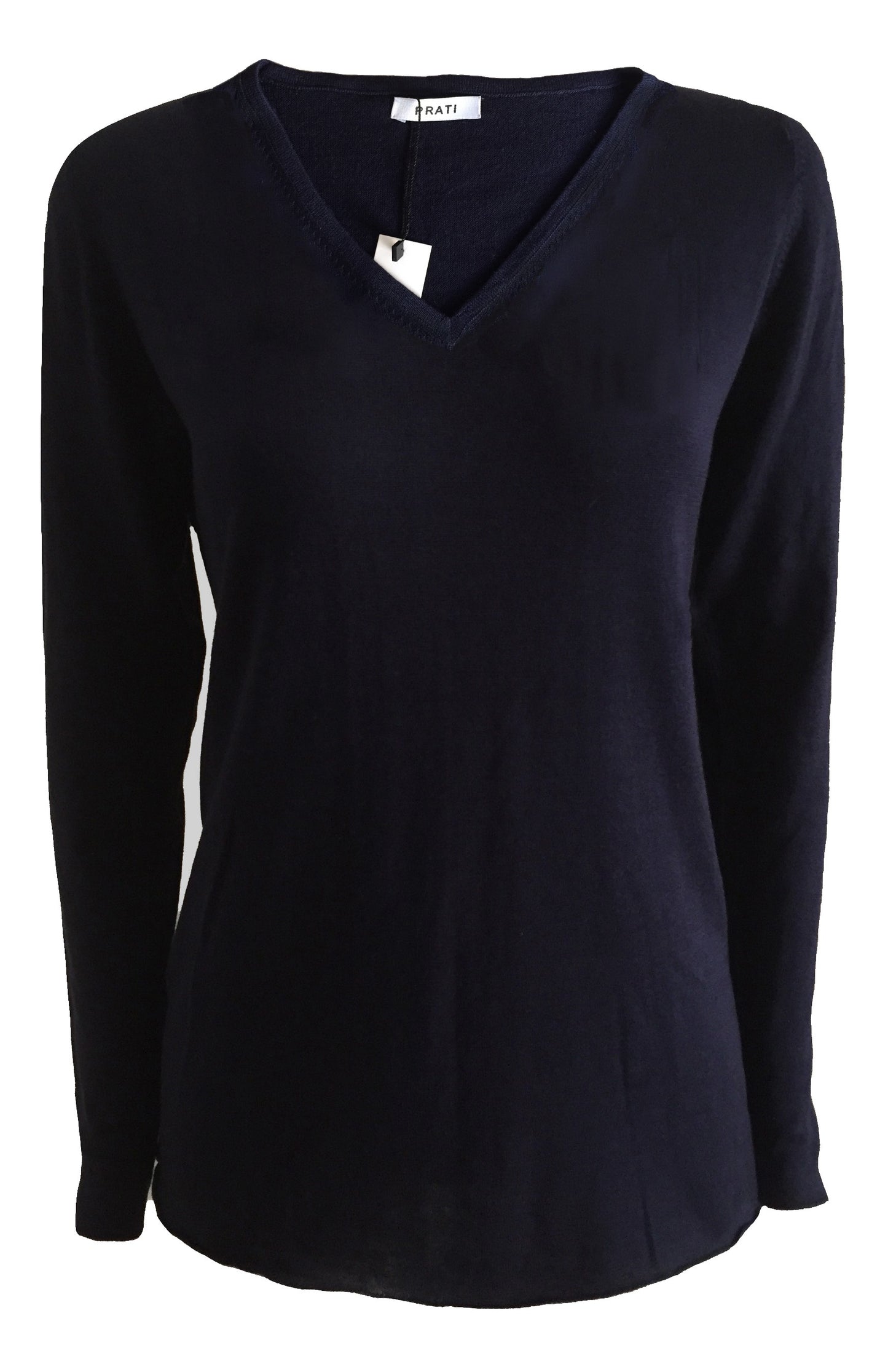 Cashmere silk V neck sweater t shirt black