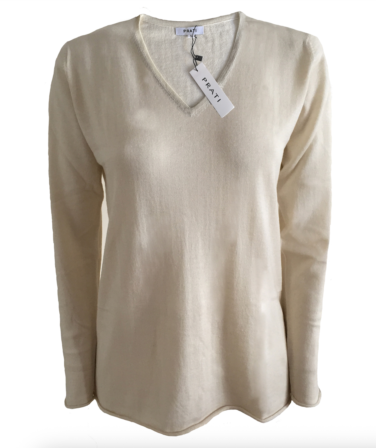 Cashmere silk V neck sweater t shirt silk white