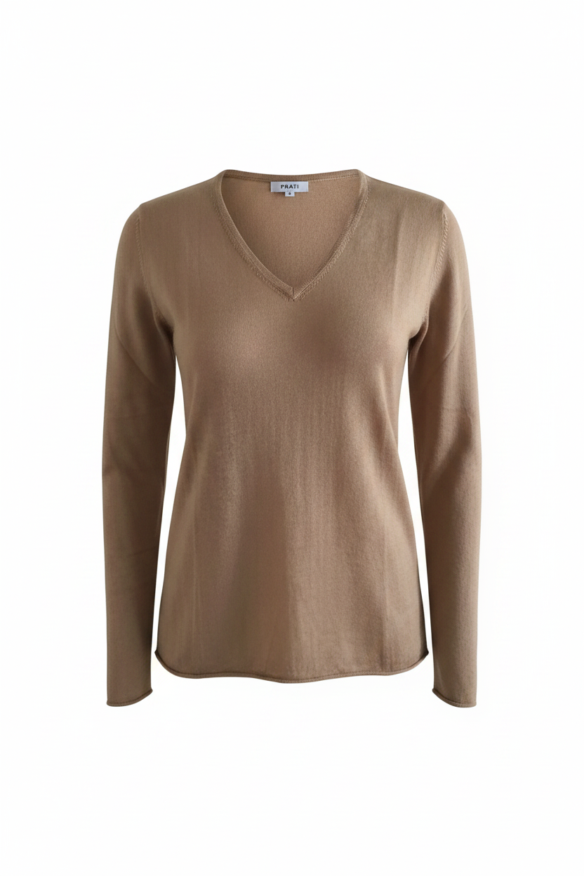 PC64 Beige V-neck - Lighter, Ghost Mannequin