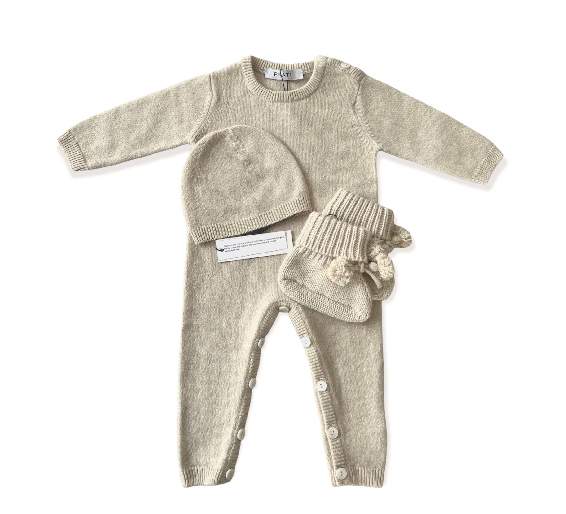 Baby pajamas beanie and booties set