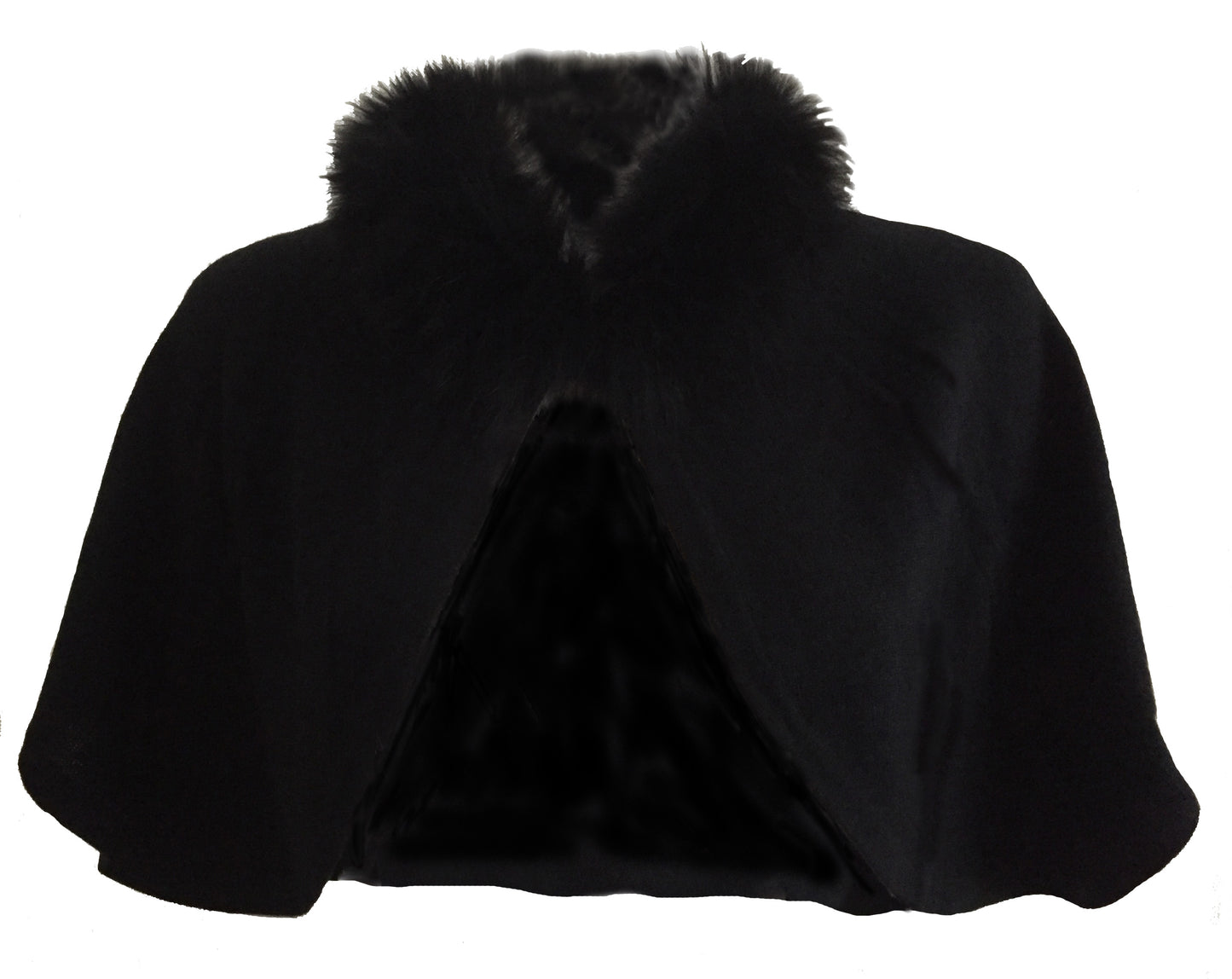 Cashmere cape with fur