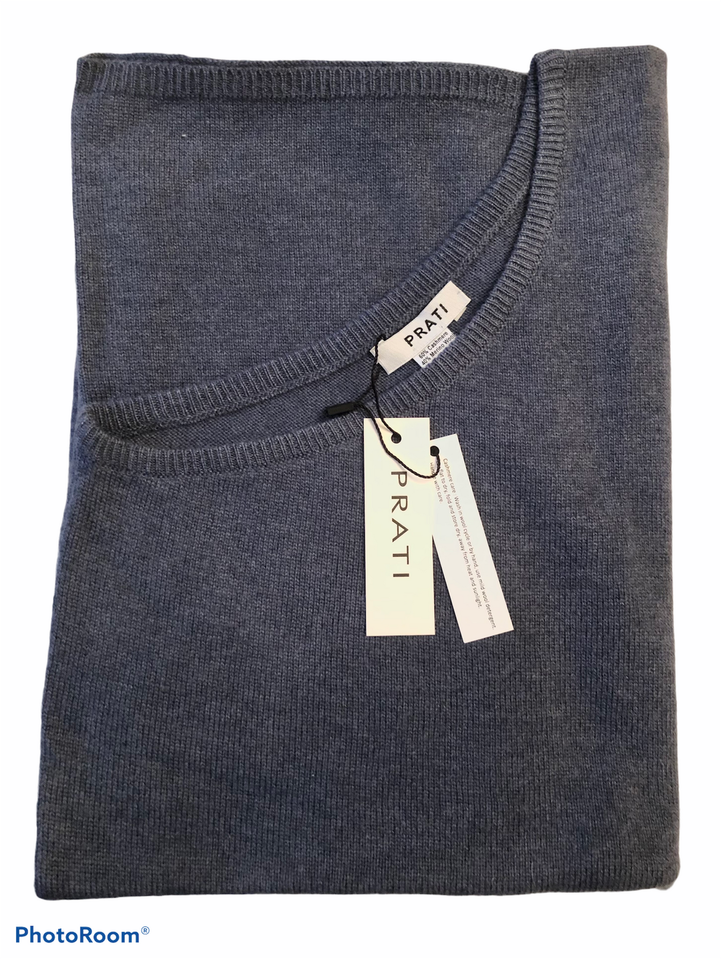 Cashmere classic poncho old man blue