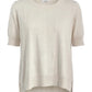 Cashmere Silk crew short sleeve sweater blue grey