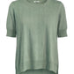 Cashmere silk crew short sleeve jeans blue