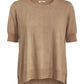 Cashmere Silk crew short sleeve sweater blue grey