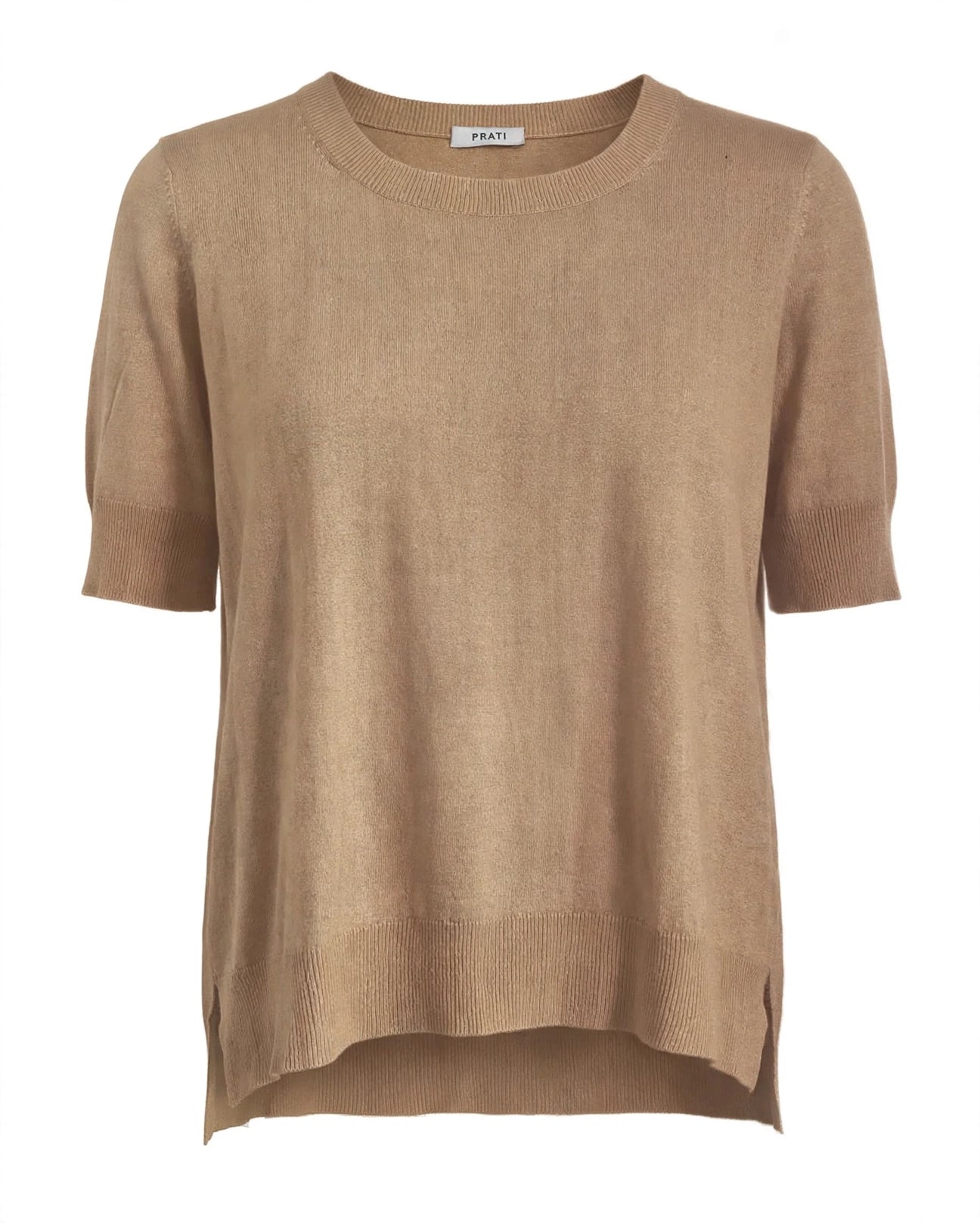 Cashmere Silk crew short sleeve sweater blue grey