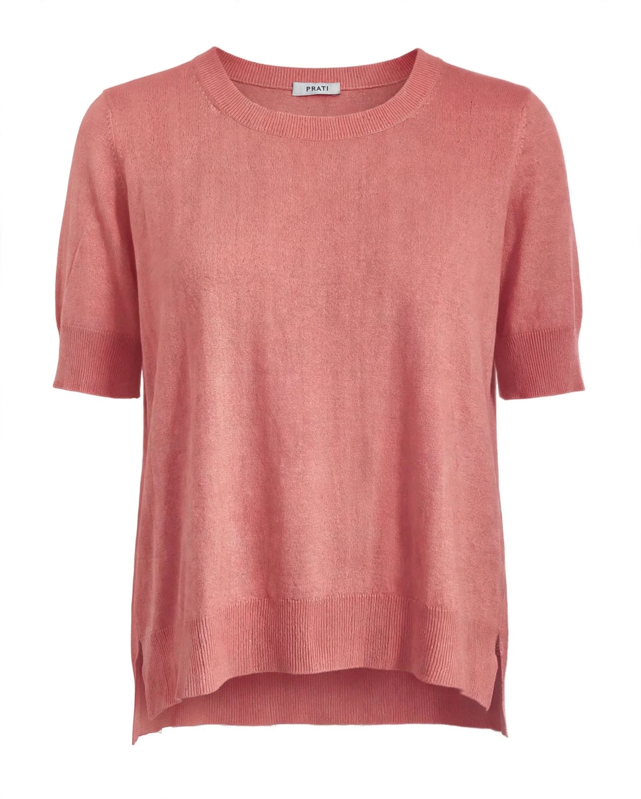 Cashmere silk crew short sleeve jeans blue