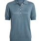 Cashmere polo Silk crew short sleeve sweater camel