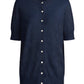Cashmere Silk crew short sleeve cardigan sweater navy