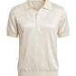 Cashmere polo Silk crew short sleeve sweater camel