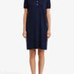 Cashmere silk polo short sleeve dress dusty blue