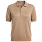 Cashmere polo Silk crew short sleeve sweater camel
