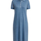 Cashmere silk polo short sleeve dress navy