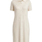 Cashmere silk polo short sleeve dress navy