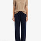 Cashmere polo Silk crew short sleeve sweater camel
