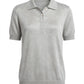 Cashmere polo Silk crew short sleeve sweater camel