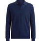 Men´s  Resort cashmere silk rib placket sweater long sleeve navy