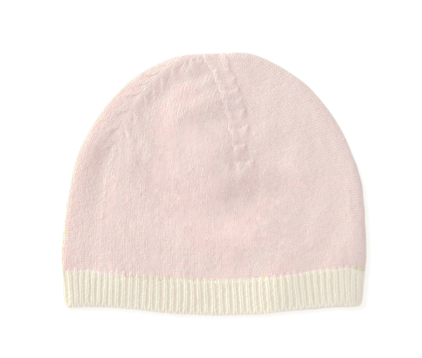 Baby knitted beanie rose off white