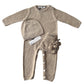 Baby pajamas, beanie and booties set