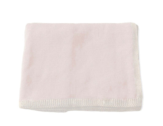 Baby blanket rose off white rib