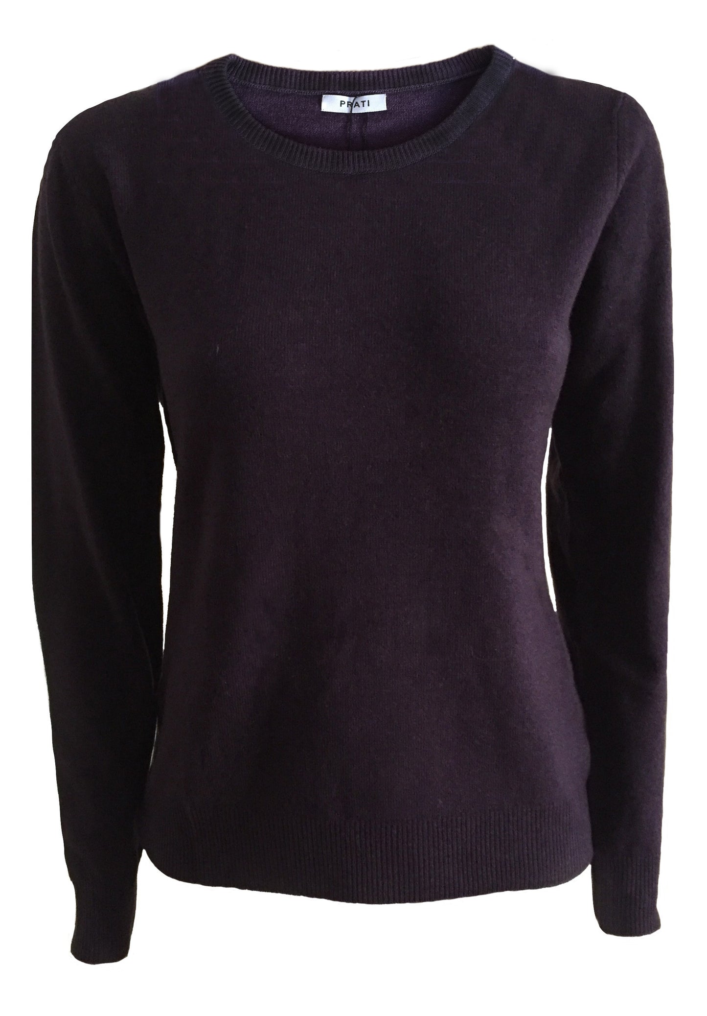 Cashmere round neck sweater aubergine