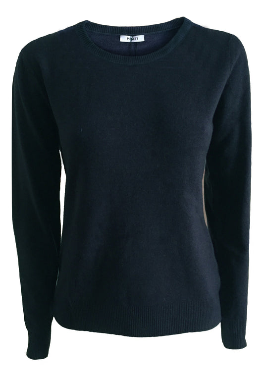 Cashmere round neck sweater navy