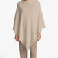 Cashmere poncho with short edge fringe black