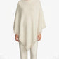 Cashmere poncho with short edge fringe black