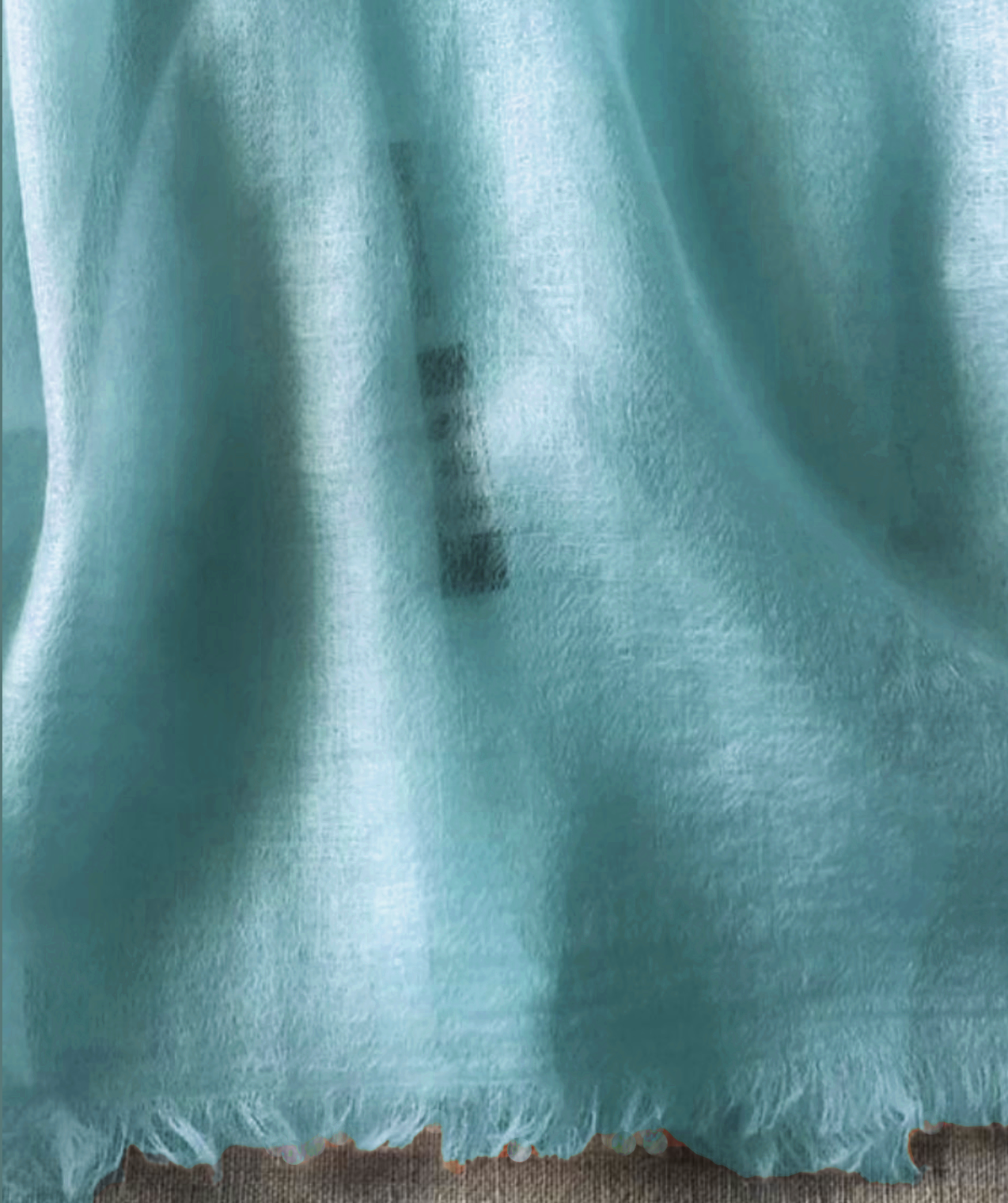 Resort wear shawl 100x 230cm 100% Cashmere turquoise blue