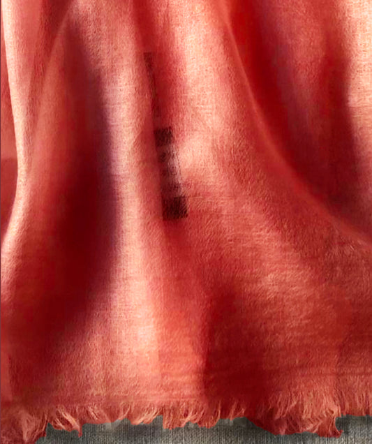 Resort wear shawl 100x 230cm 100% Cashmere coral