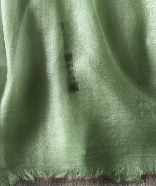 Resort wear shawl 100x 230cm 100% Cashmere pastel green