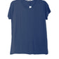 Cashmere Silk crew short sleeve t shirt sweater navy