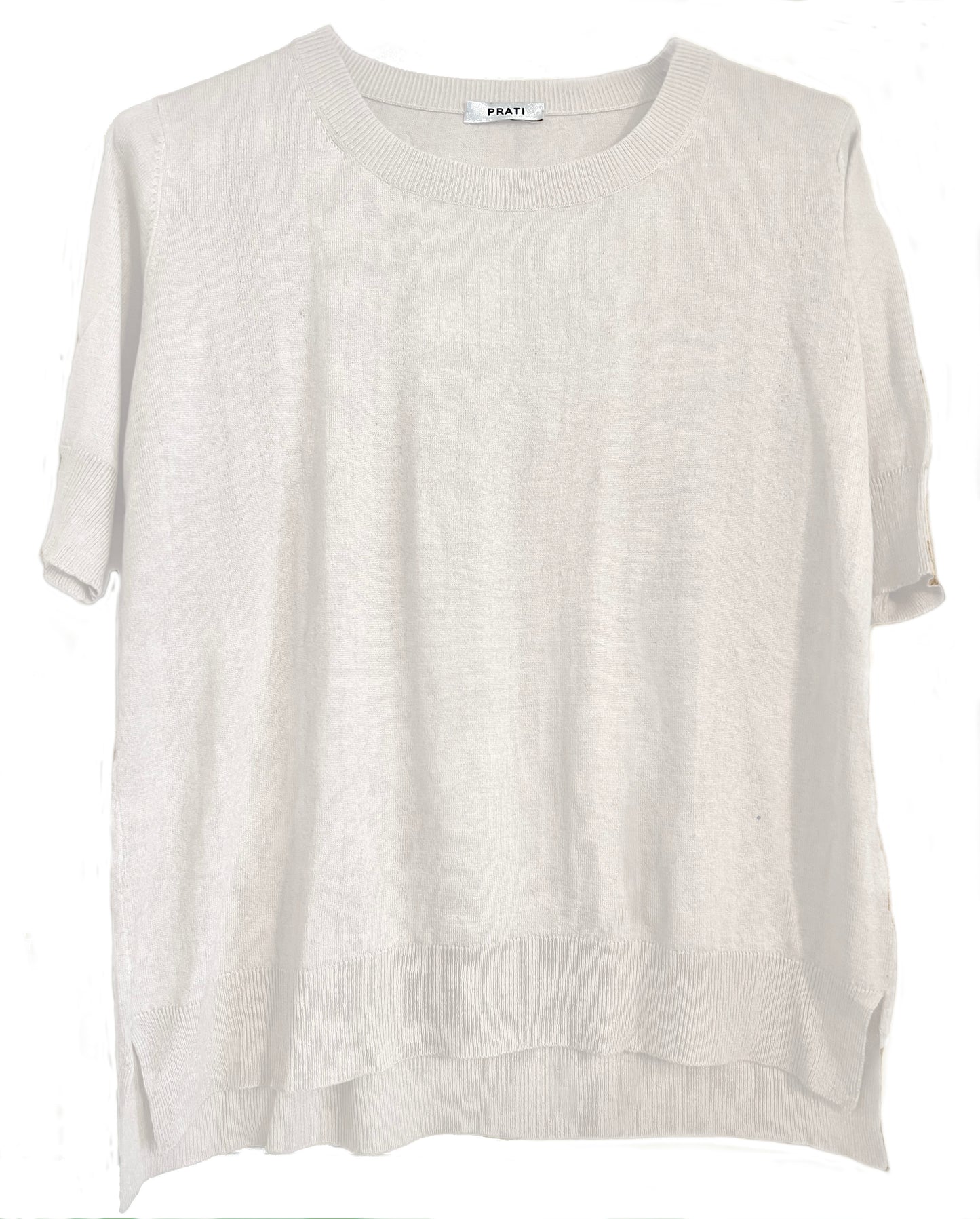 Cashmere Silk crew short sleeve sweater camel