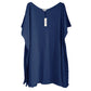 Resort Ibiza cashmere Silk poncho cover up fringes navy