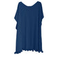 Resort caribbean cashmere Silk poncho cover up tassels navy