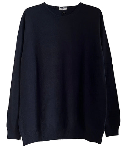 Men´s cashmere crew neck sweater jeans blue