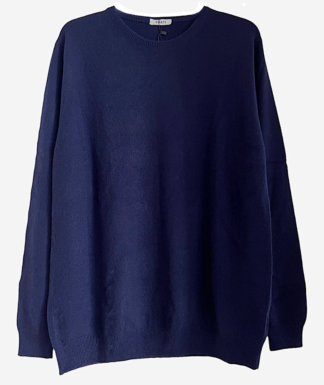 Men´s cashmere crew neck sweater jeans blue