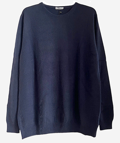 Men´s cashmere crew neck sweater jeans blue