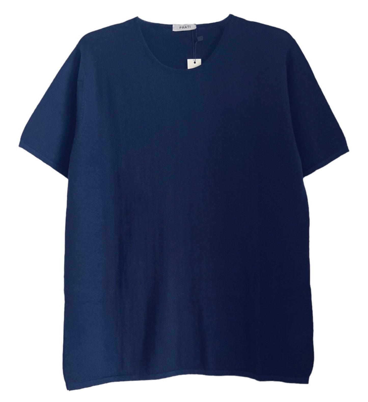 Men´s  Resort cashmere silk light crew sweater short sleeve jeans blue