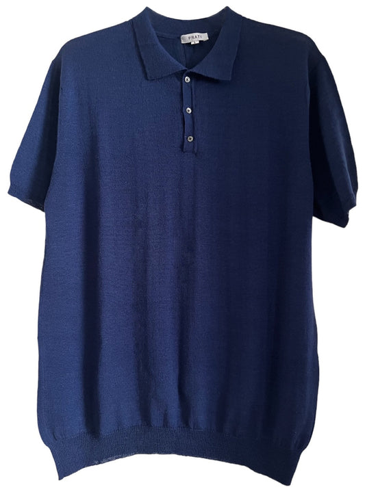 Men´s  Resort cashmere silk button down sweater short sleeve jeans blue