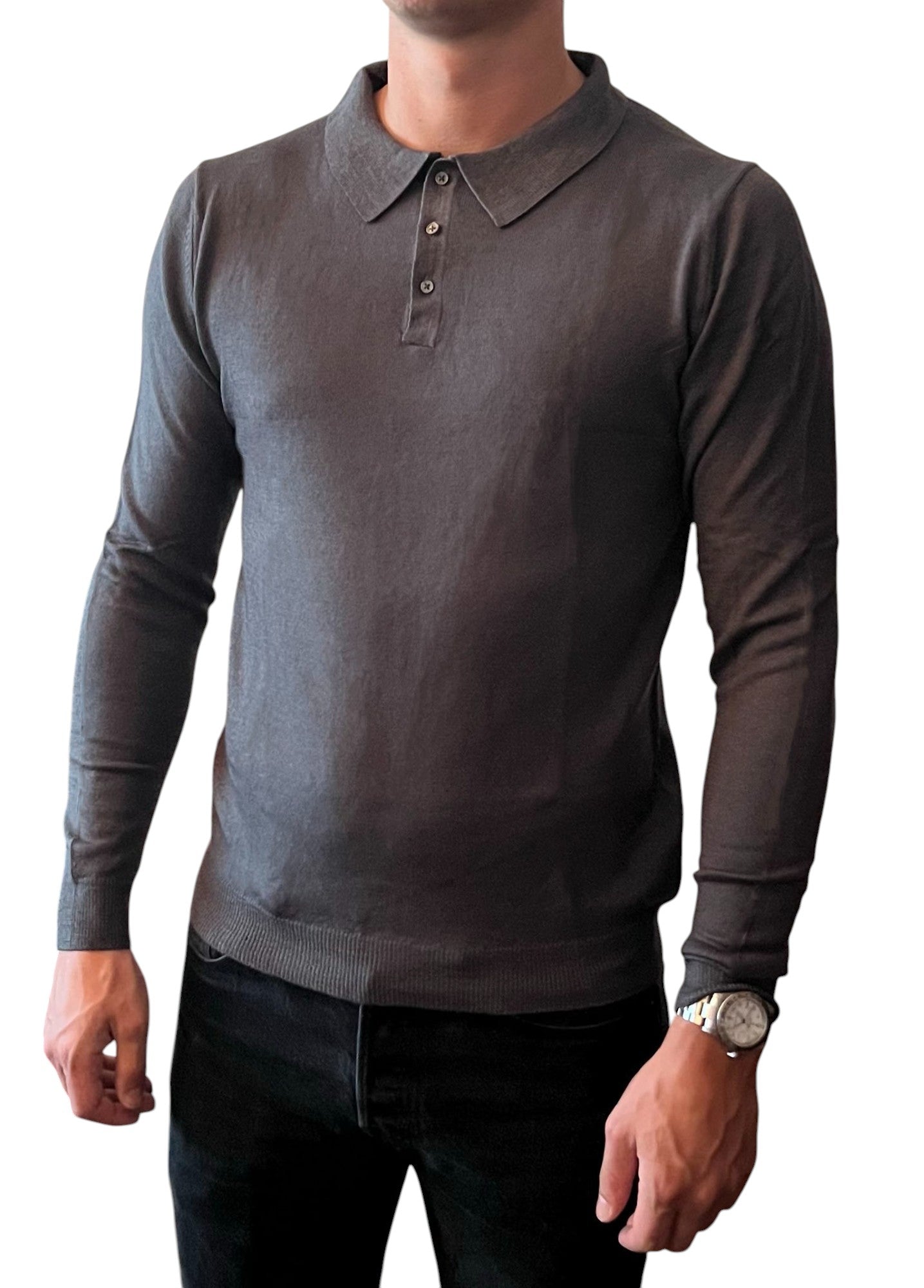 Men´s  cashmere silk button down sweater grey