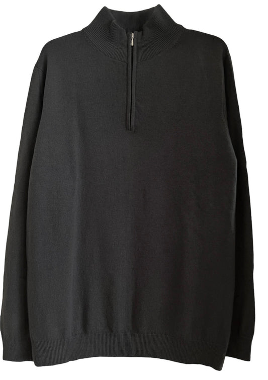 Men´s cashmere half zip front sweater black